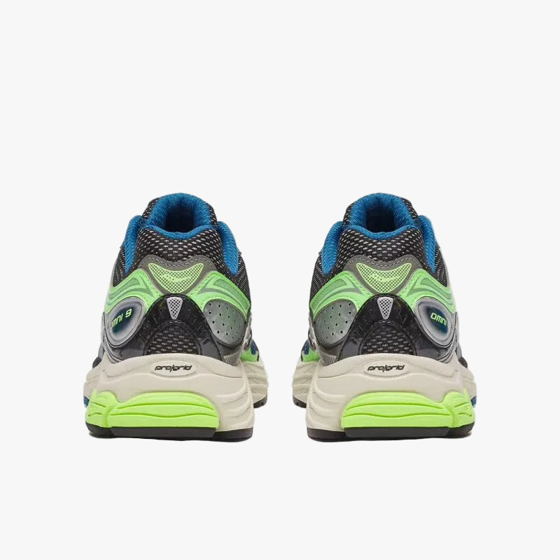 saucony progrid omni 9 blue lime - unisexe